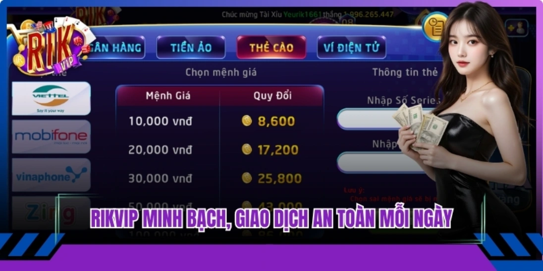 Rikvip minh bạch, giao dịch an toàn mỗi ngày